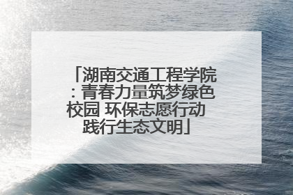 湖南交通工程学院：青春力量筑梦绿色校园 环保志愿行动践行生态文明